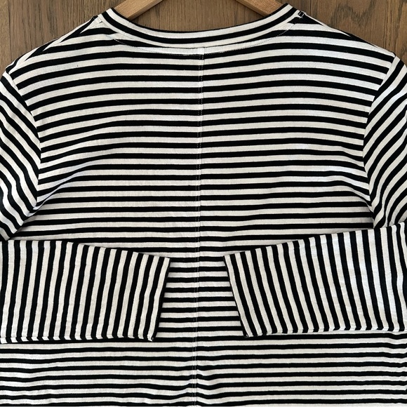 AYR Port Tee Cropped Long Sleeve Crew Neck T-Shirt Black and White Stripe Large - Picture 8 of 8